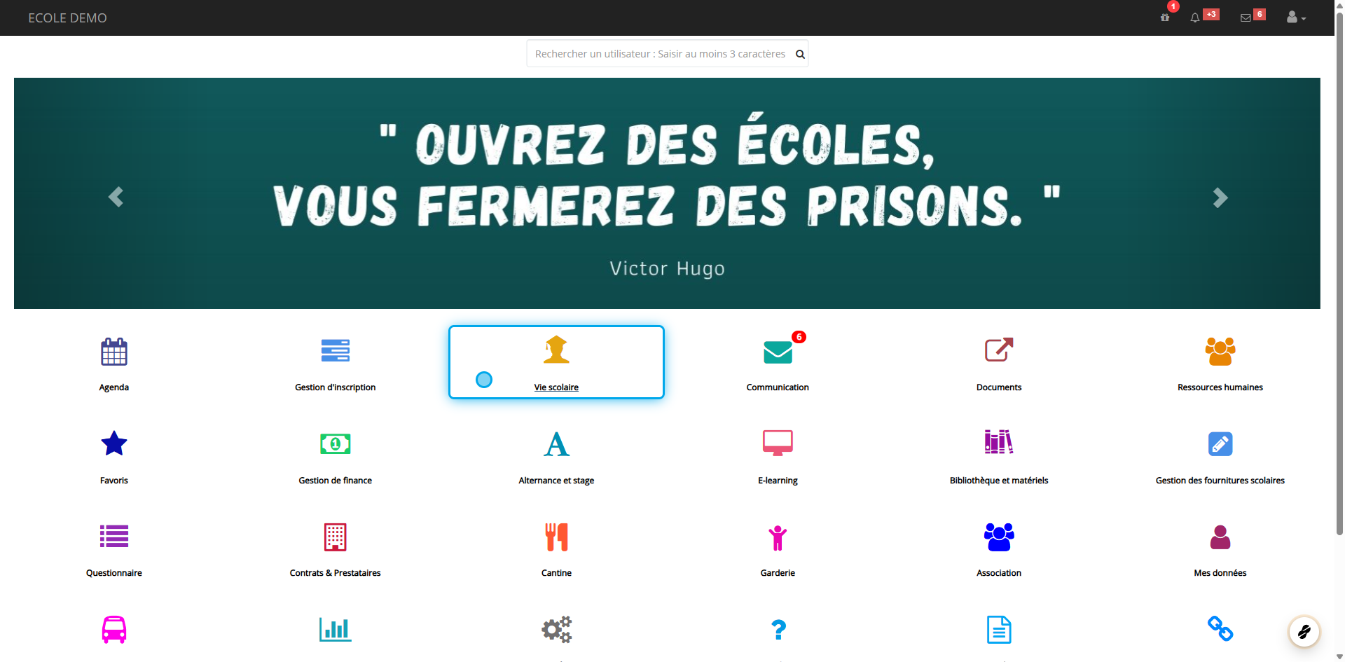 Accès au module Vie scolaire